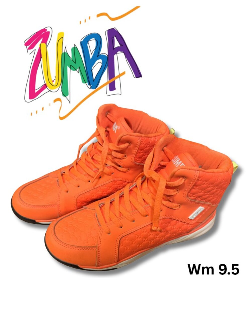 Zumba Energy Boss High Top Sneakers Orange Women's 9.5 EUC